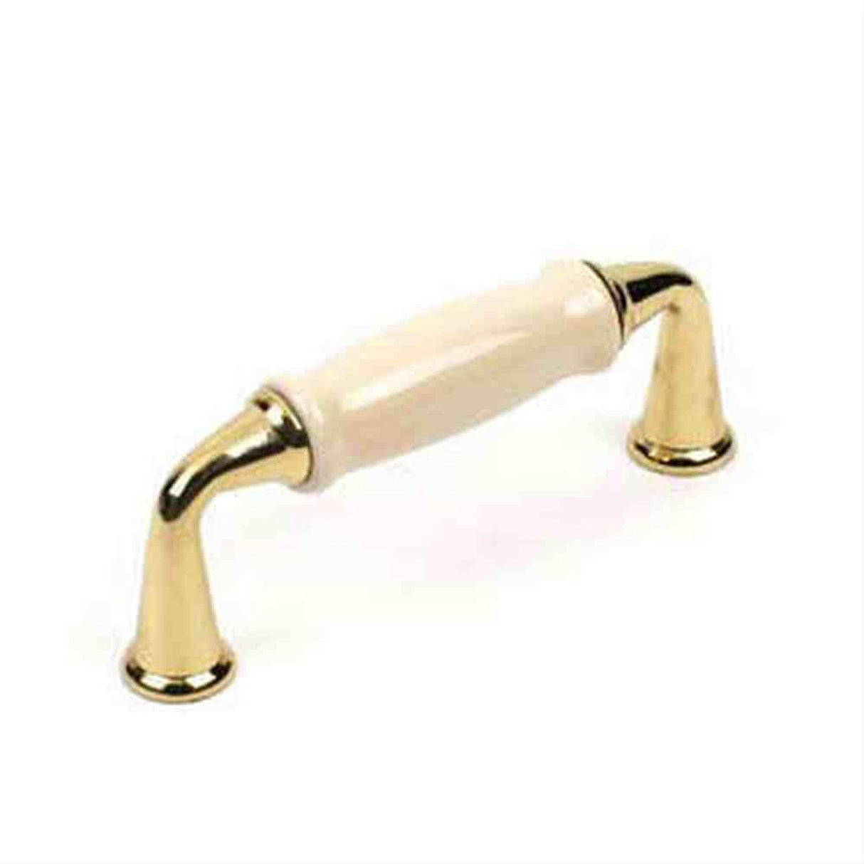 Century Hardware 10433-3CR Windsor 3" Centers Cabinet Pull Polished Brass/Cream