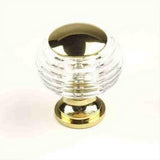 Century Hardware 10525-3CL Galaxy 1-1/4" DIA Round Cabinet Knob Polished Brass/Clear Acrylic