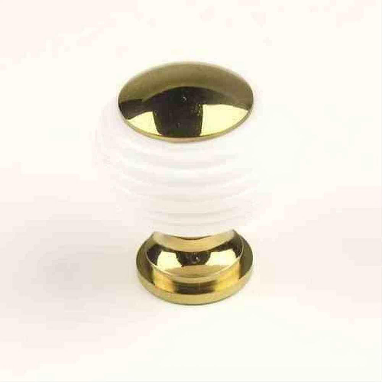 Century Hardware 10525-3WT Galaxy 1-1/4" DIA Round Cabinet Knob Polished Brass/White