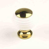 Century Hardware 10525-3WT Galaxy 1-1/4" DIA Round Cabinet Knob Polished Brass/White