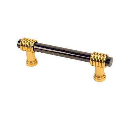 Century Hardware 10933-3NB polished brass/black nickel cabinet bar pull