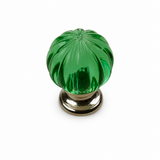 Century Hardware 18409-15A Tahoe 1-1/4" DIA Round Glass Cabinet Knob Satin Nickel/Aquamarine