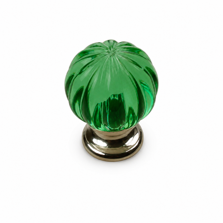 Century Hardware 18409-15A Tahoe 1-1/4" DIA Round Glass Cabinet Knob Satin Nickel/Aquamarine
