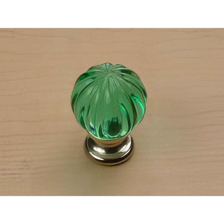 Century Hardware 18409-15A Tahoe 1-1/4" DIA Round Glass Cabinet Knob Satin Nickel/Aquamarine