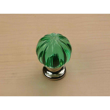 Century Hardware 18409-26A Tahoe 1-1/4" DIA Round Glass Cabinet Knob Polished Chrome/Aquamarine