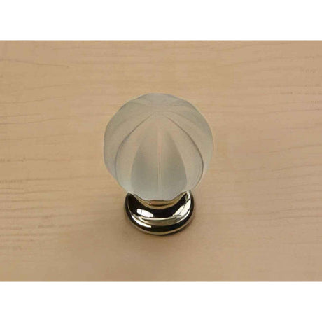 Century Hardware 18409-26F Tahoe 1-1/4" DIA Round Glass Cabinet Knob Polished Chrome/Frosted