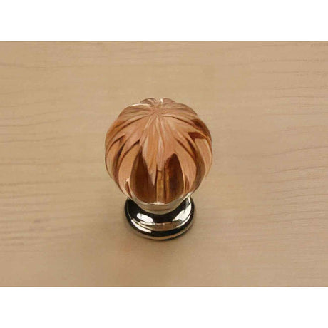 Century Hardware 18409-26R Tahoe 1-1/4" DIA Round Glass Cabinet Knob Polished Chrome/Rose