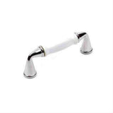 Century Hardware 20433-26WT Yaletown 3" Centers Cabinet Pull Polished Chrome/White Ceramic