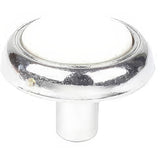 Century Hardware 25206-26WT Yaletown 1-1/4" DIA Cabinet Knob Polished Chrome/White Ceramic