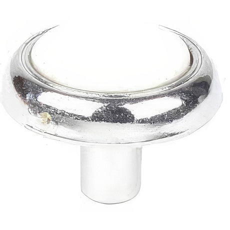 Century Hardware 25206-26WT Yaletown 1-1/4" DIA Cabinet Knob Polished Chrome/White Ceramic