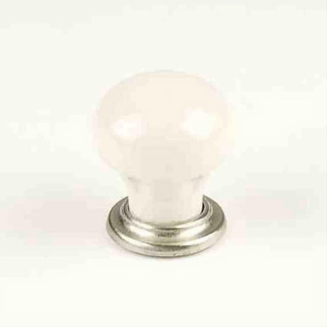 Century Hardware 27415-15CR Nordic 1-3/16" DIA Round Cabinet Knob Satin Nickel/Cream Crackle