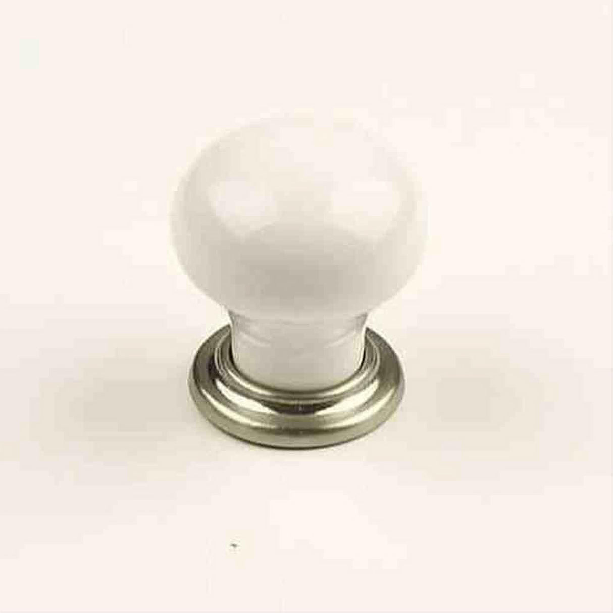 Century Hardware 27415-15WT Nordic 1-3/16" DIA Round Cabinet Knob Satin Nickel/White
