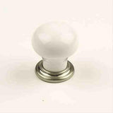 Century Hardware 27415-15WT Nordic 1-3/16" DIA Round Cabinet Knob Satin Nickel/White