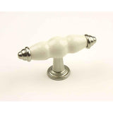 Century Hardware 27429-15CR Nordic 3-3/8" Overall Length T-Shaped Cabinet Knob Satin Nickel/Cream Crackle