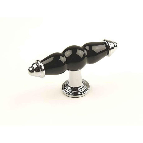Century Hardware 27429-26BK Nordic 3-3/8" Overall Length T-Shaped Cabinet Knob Polished Chrome/Plain Black