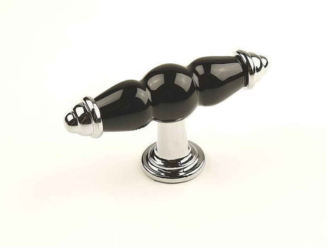 Century Hardware 27429-26BK polished chrome/plain black cabinet knob