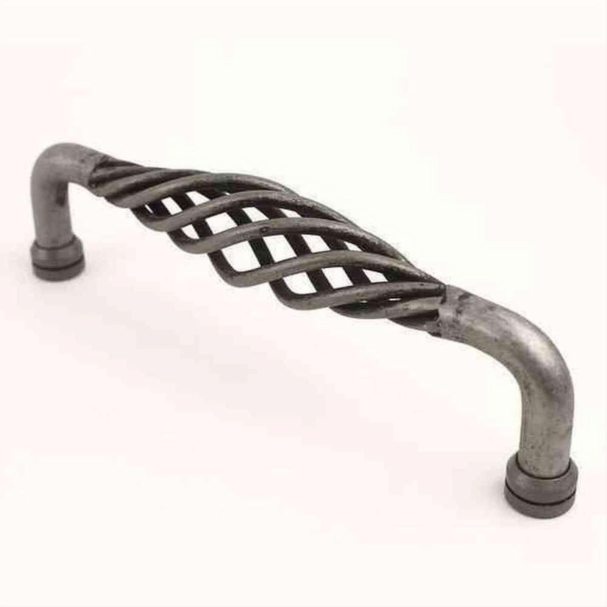 Century Hardware 42449B-WI Saxon 8" Centers Birdcage Cabinet Pull Wrought Iron