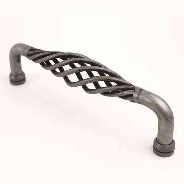 Century Hardware 42449B-WI Saxon 8" Centers Birdcage Cabinet Pull Wrought Iron