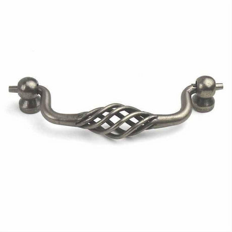 Century Hardware 44037-APM Orleans 4" Centers Wrought Iron Drop Down Cabinet Pull Antique Pewter