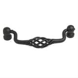 Century Hardware 44037-MB Orleans 4" Centers Wrought Iron Drop Down Cabinet Pull Matt Black