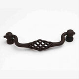 Century Hardware 44037-NR Orleans 4" Centers Wrought Iron Drop Down Cabinet Pull Natural Rust