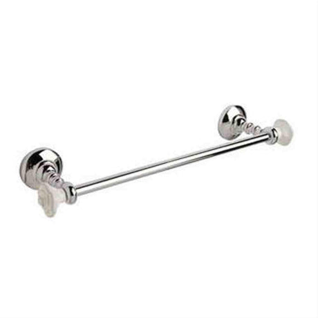 Century Hardware 81745-26W Rose Towel Bar Polished Chrome with White Rose