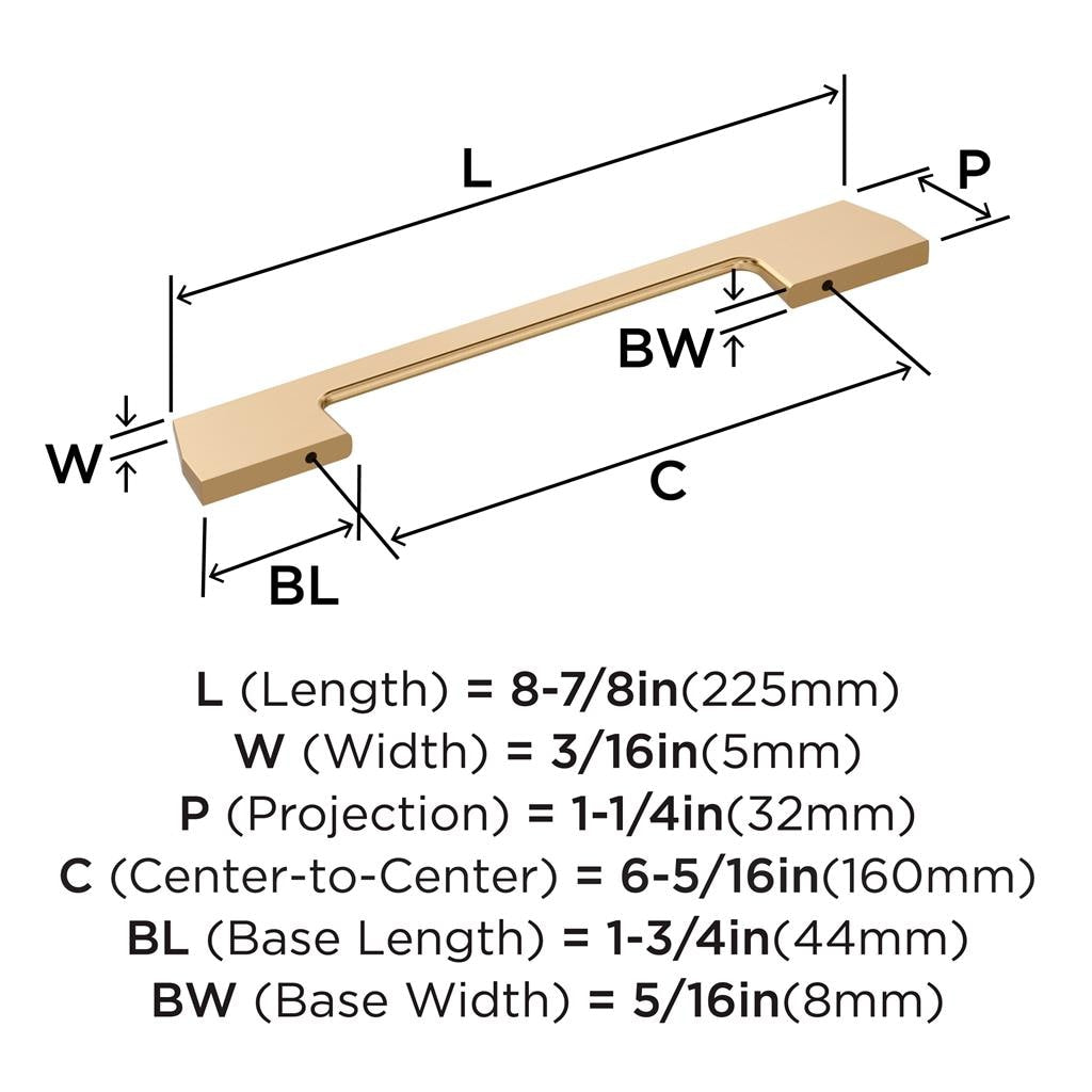 Amerock BP37304CZ Pull technical drawing and dimensions
