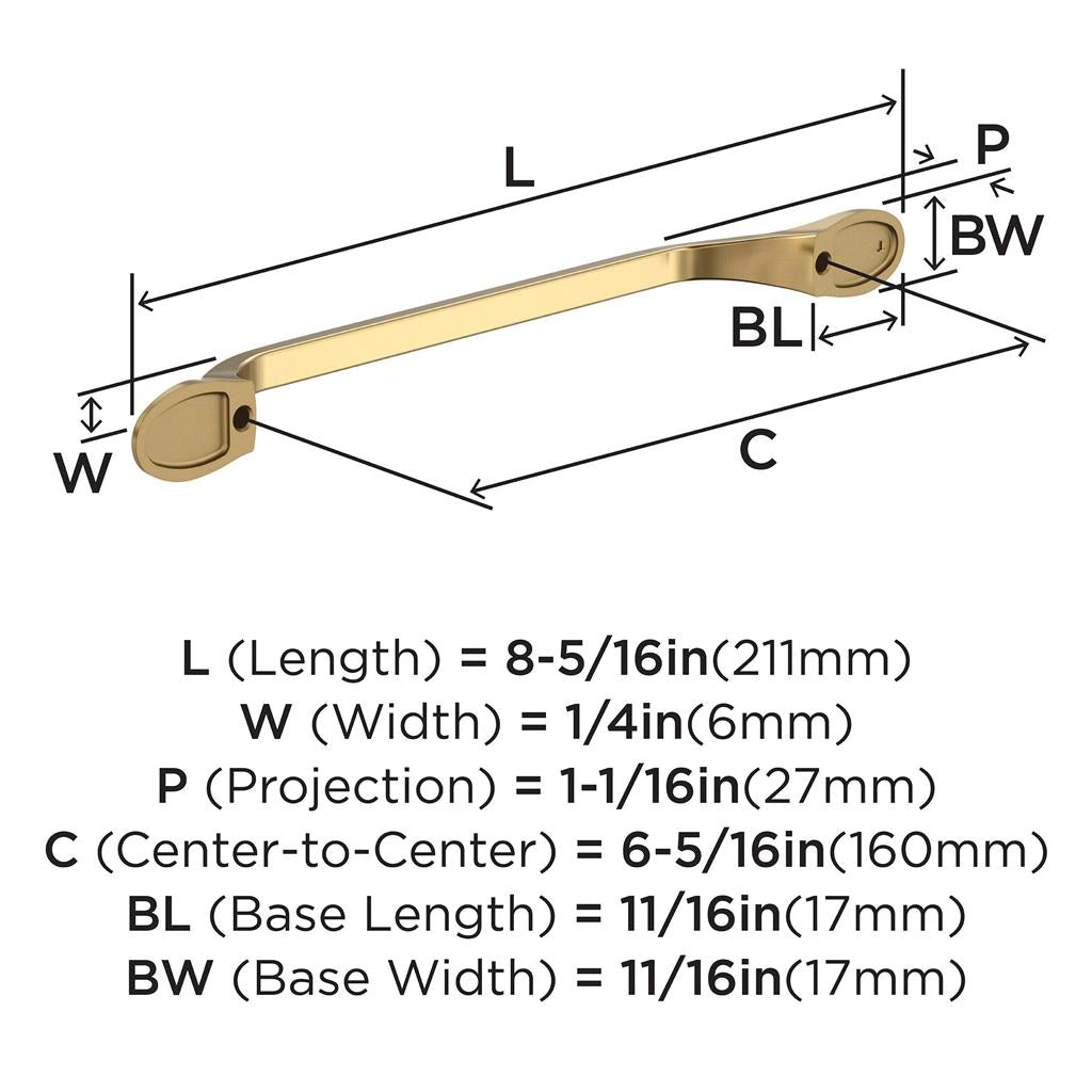 Amerock BP21938CZ Pull technical drawing and dimensions