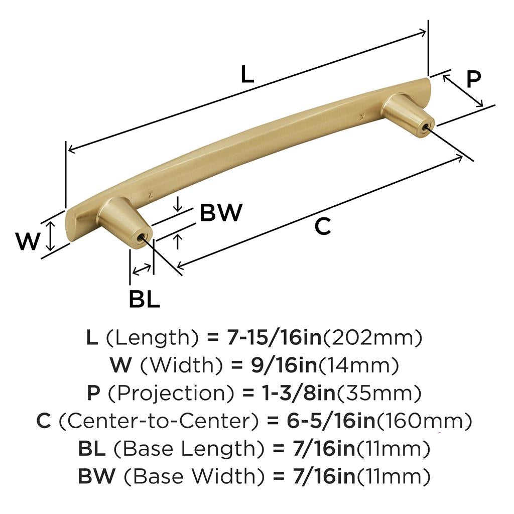 Amerock BP37312CZ Pull technical drawing and dimensions