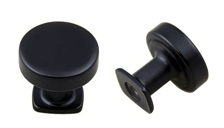 Crown Cabinet Hardware CHK1218BK matte black round cabinet knob