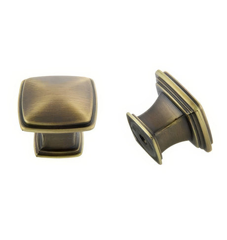 Crown Cabinet Hardware CHK81091ABSB antique satin brass square cabinet knob