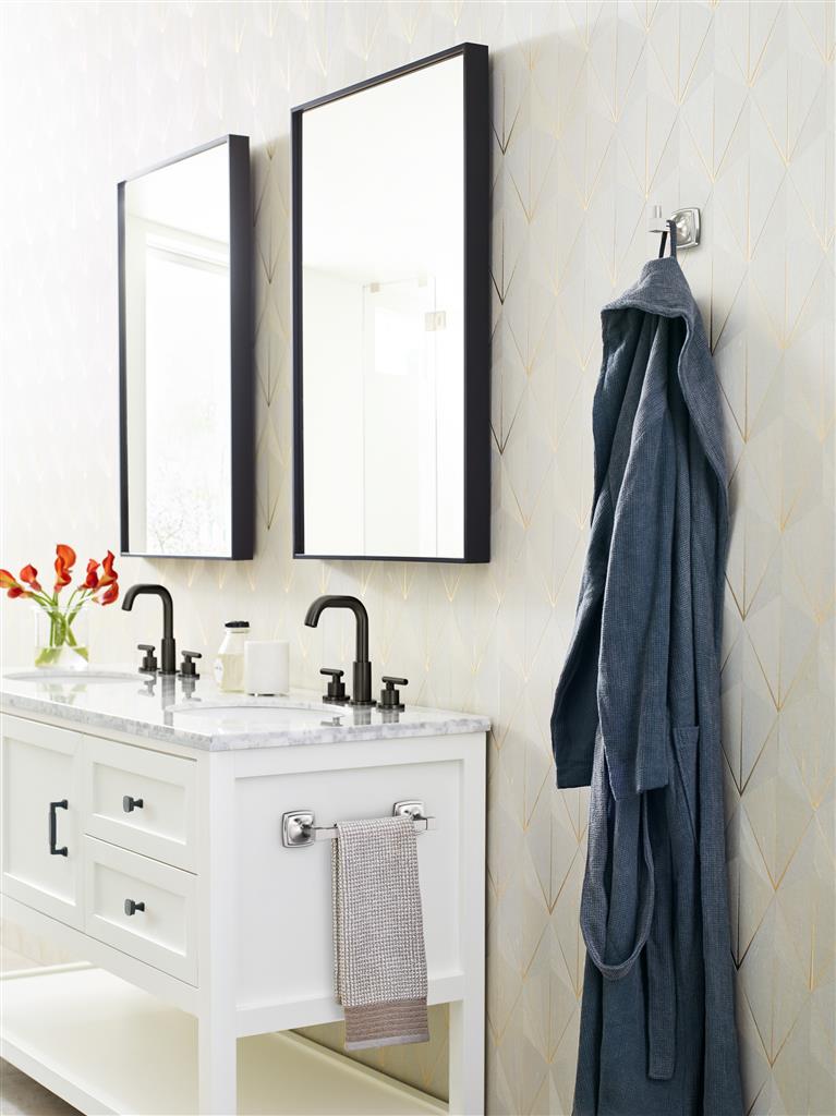 Amerock BH3609526 Stature Chrome Towel Bar lifestyle view 1