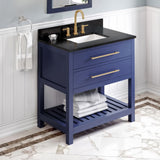 Jeffrey Alexander Wavecrest 36" Hale Blue Single Sink Bathroom Vanity with Black Granite Top - 8 in. Widespread Faucet Top product image 2