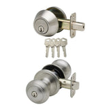 Copper Creek CKDB141SS satin stainless keyed entry knob and deadbolt