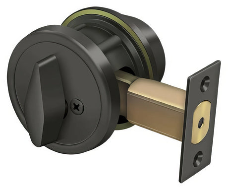 Deltana CL200LA-10B single cylinder deadbolt in oil-rubbed bronze, additional view