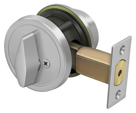 Deltana CL200LA-32D single cylinder deadbolt in stainless steel, additional view