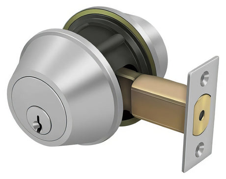 Deltana CL210LA-32D double cylinder deadbolt in stainless steel, additional view