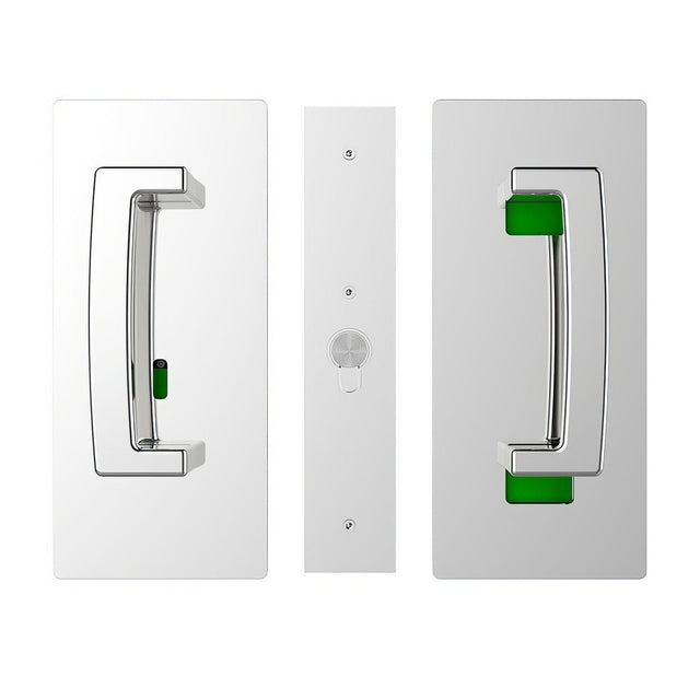 Cavilock CL406B0033 privacy pocket door lock in satin stainless, additional view