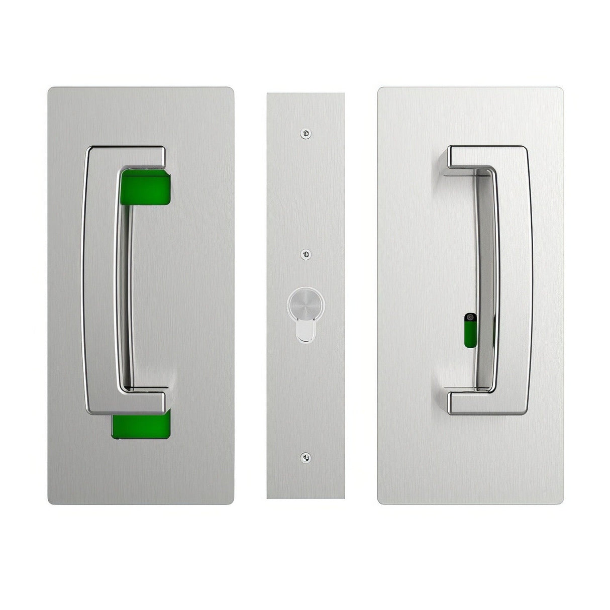 Cavilock CL406B0129 privacy pocket door lock in satin stainless, additional view