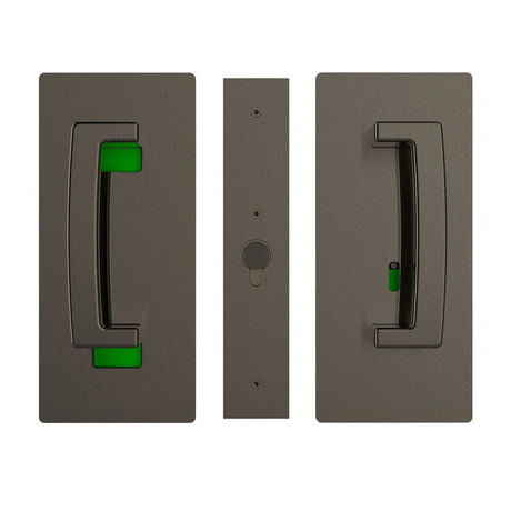 Cavilock CL406B0229 privacy pocket door lock in satin stainless, additional view