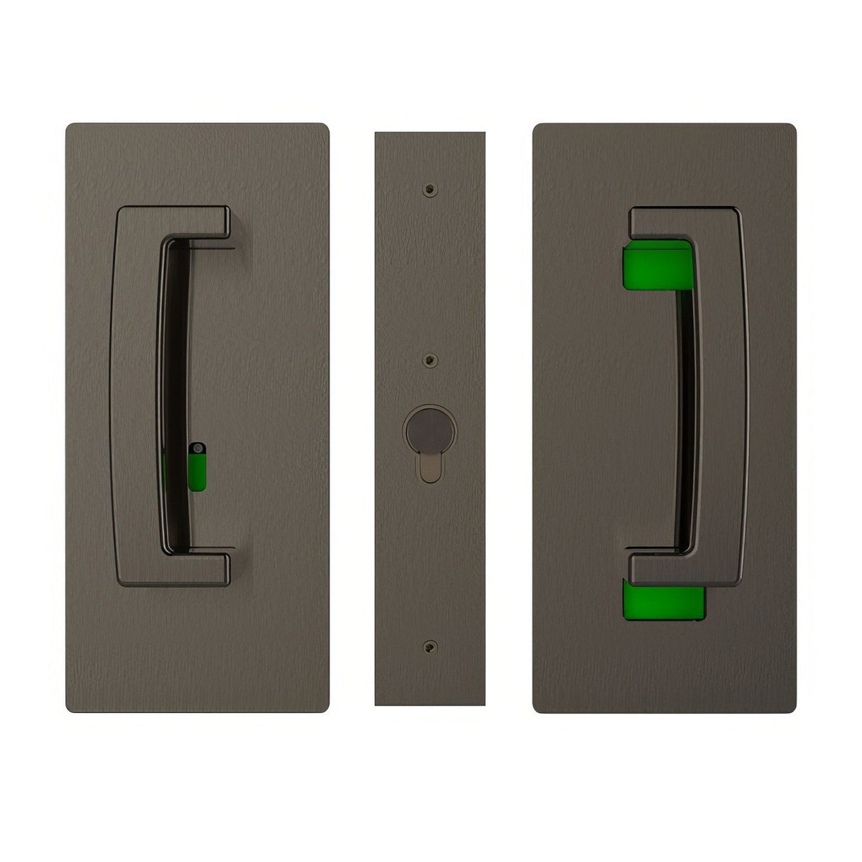 Cavilock CL406B0233 privacy pocket door lock in satin stainless, additional view