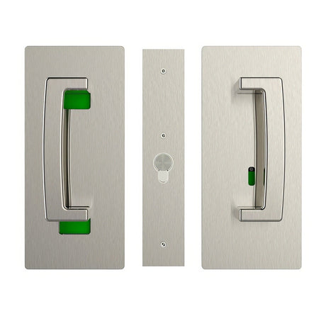 Cavilock CL406B0329 privacy pocket door lock in satin stainless, additional view