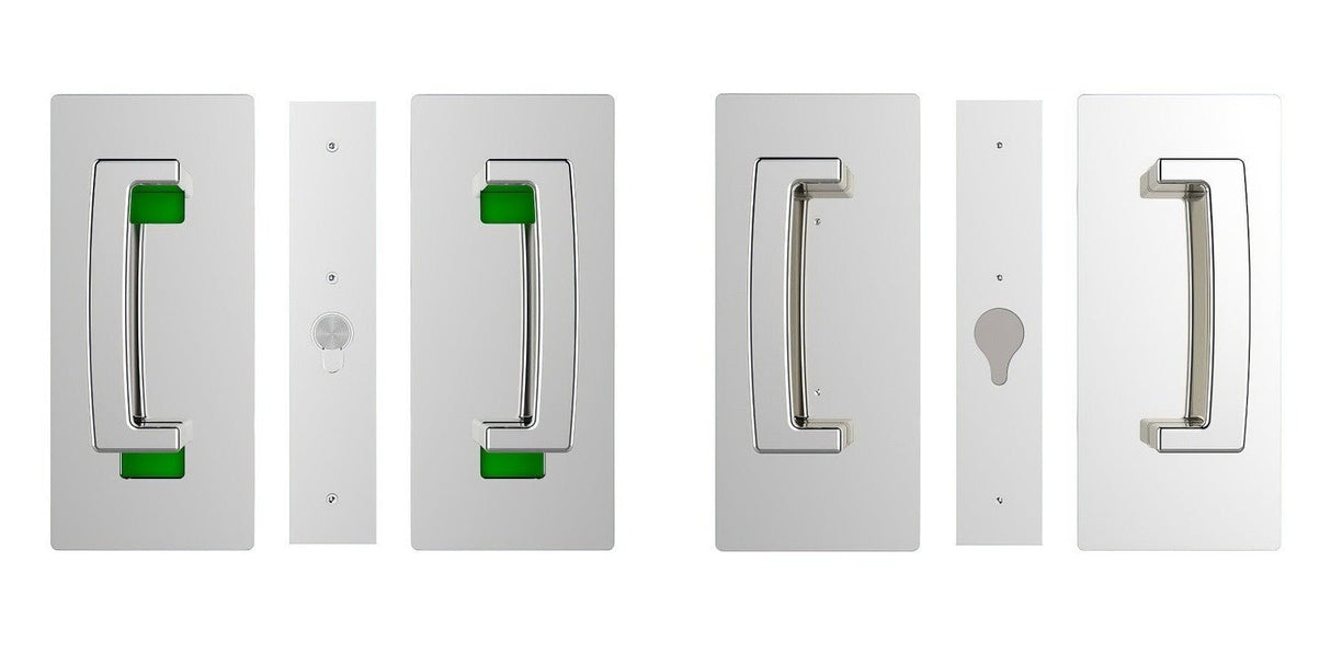 Cavilock CL406D0035 privacy pocket door lock in satin stainless, additional view