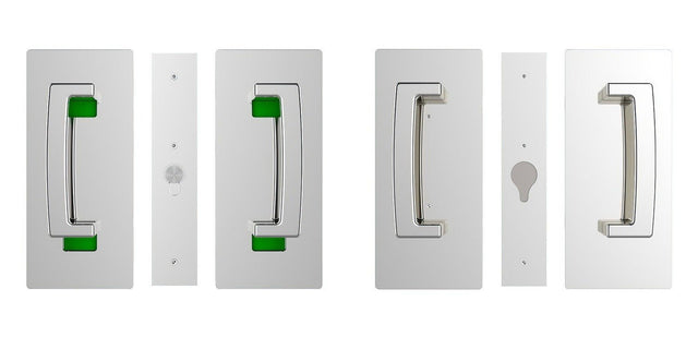 Cavilock CL406D0035 privacy pocket door lock in satin stainless, additional view