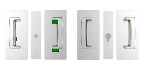 Cavilock CL406D0038 privacy pocket door lock in satin stainless, additional view