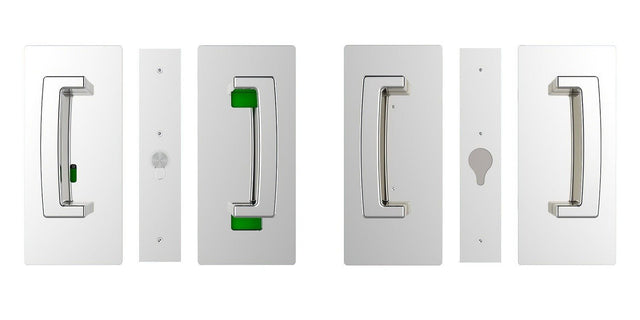 Cavilock CL406D0043 privacy pocket door lock in satin stainless, additional view