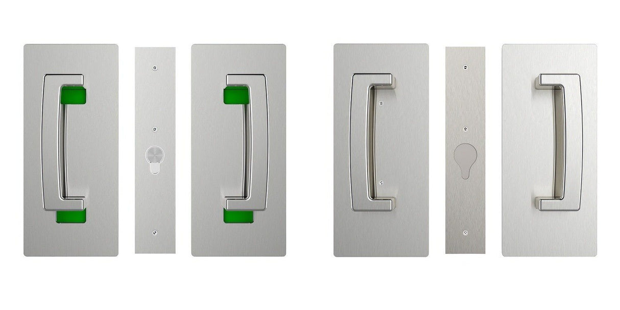 Cavilock CL406D0135 privacy pocket door lock in satin stainless, additional view