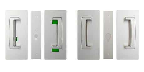 Cavilock CL406D0138 privacy pocket door lock in satin stainless, additional view