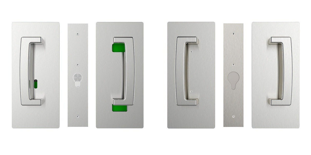 Cavilock CL406D0143 privacy pocket door lock in satin stainless, additional view