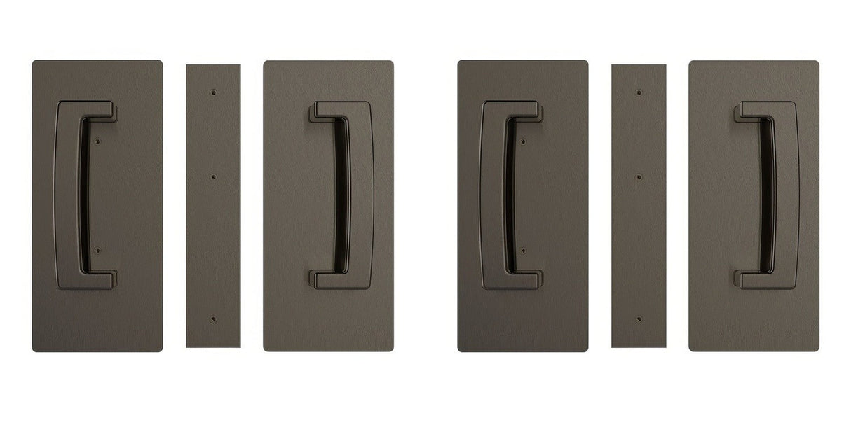 Cavilock CL406D0225 passage pocket door set in satin stainless, additional view